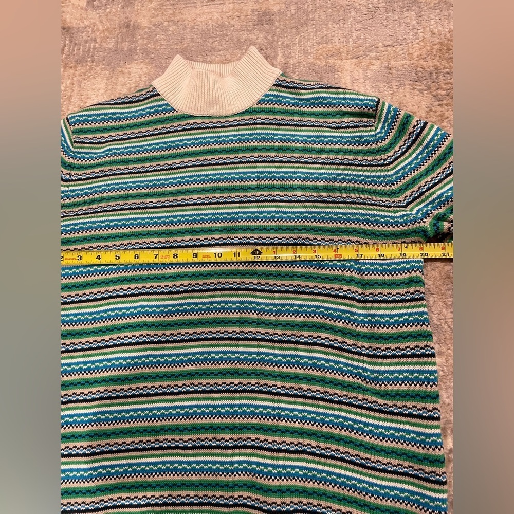 Esprit New York Striped Mock Neck Ribbed Sleeves and Hem Sweater 90’s Sz Medium - Picture 7 of 9